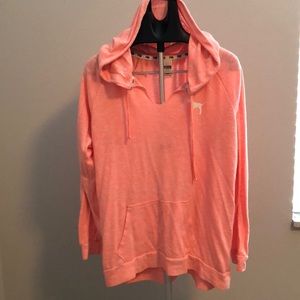 coral hooded sweatshirt